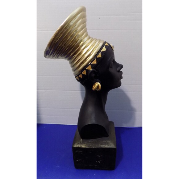 NEW Black African Queen Statue Figurine Bust - Picture 3 of 5